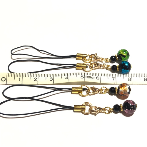 蛍ガラス チャーム ストラップ ほたるガラス 琉球ガラス ガラス玉