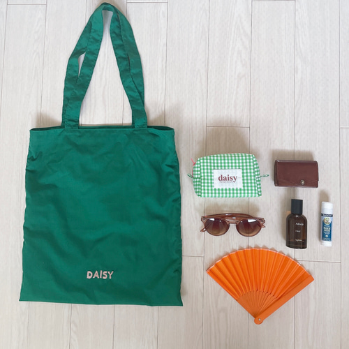 多機能！刺繍ロゴトートバッグ（グリーン） トートバッグ daisy