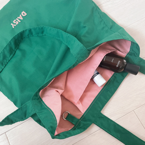 多機能！刺繍ロゴトートバッグ（グリーン） トートバッグ daisy__hm