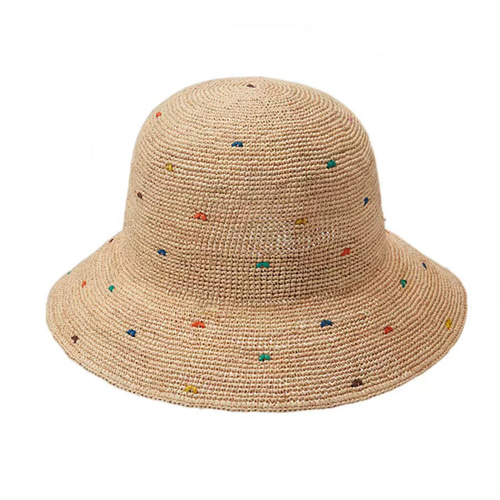 花刺繍ラフィアハット｜麦わら帽子｜夏帽子｜日よけ・UV対策｜サイズ