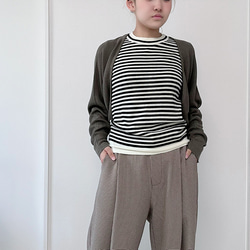 【数量限定再販】さっと羽織れる大人かわいいニット マーガレットボレロ カーディガングレー24046GL 7枚目の画像