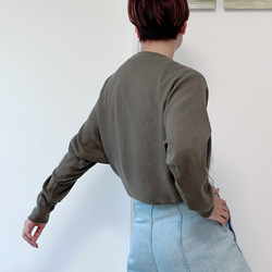 【数量限定再販】さっと羽織れる大人かわいいニット マーガレットボレロ カーディガングレー24046GL 11枚目の画像