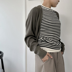 【数量限定再販】さっと羽織れる大人かわいいニット マーガレットボレロ カーディガングレー24046GL 5枚目の画像