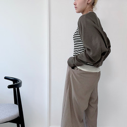 【数量限定再販】さっと羽織れる大人かわいいニット マーガレットボレロ カーディガングレー24046GL 8枚目の画像