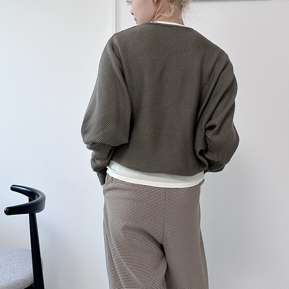 【数量限定再販】さっと羽織れる大人かわいいニット マーガレットボレロ カーディガングレー24046GL 9枚目の画像