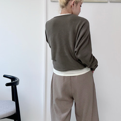 【数量限定再販】さっと羽織れる大人かわいいニット マーガレットボレロ カーディガングレー24046GL 4枚目の画像