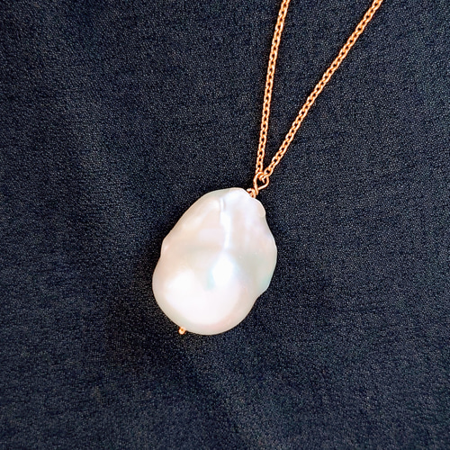 【美品】 14金 14K バロックパール ロングネックレス 72cm 14kgf】大粒バロックパールロングネックレス ネックレス