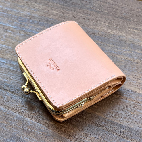 ハンドメイド レザークラフト 「角ガマ札入」 ファッション小物