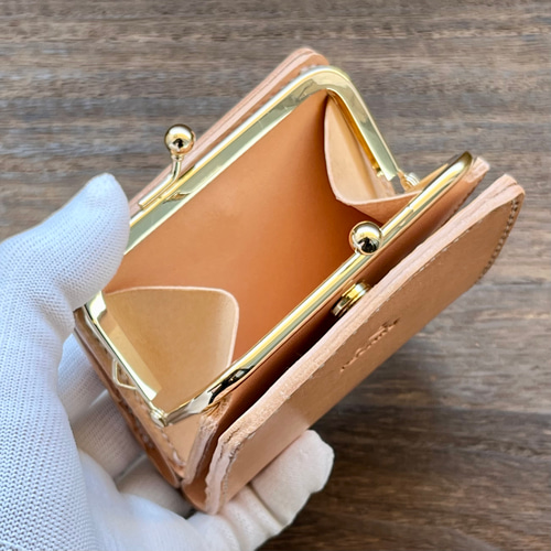 PECAKU 【本革】【手縫】がま口ウォレット シンプルでかわいい PECAKU 【本革】【手縫】がま口ウォレット シンプルでかわいい