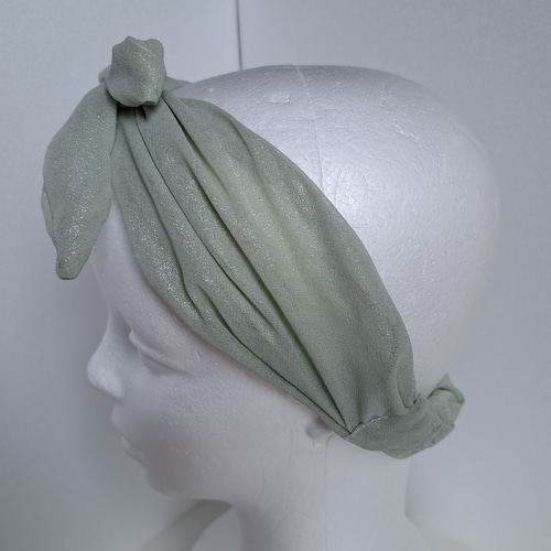 アーミーグリーン 7wayアレンジヘアターバン　リボン　ヘアバンド アーミーグリーン 7wayアレンジヘアターバン リボン ヘアバンド