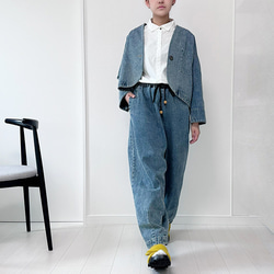 数量限定再販】国産デニムジャケット＋ゆったりバルーンワイドパンツの