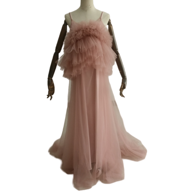 パーティードレス キャミソール ツーピース ピンク デザイン感 前撮り 妊婦 2次会