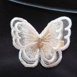 3つセット　蝶々レースのヘアクリップ　二枚羽　結婚式など特別な日に　❁オプション❁コットンパールのヘアピン 3枚目の画像