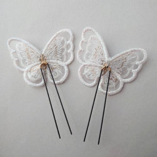 パールつきレース蝶々 ベビーヘアクリップ ヘアピン ヘアゴム 蝶 パステル 00230cef14cf92b3e8fc86495ccfab