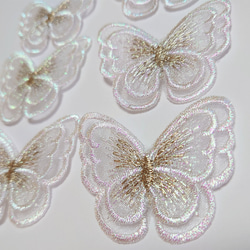 3つセット　蝶々レースのヘアクリップ　二枚羽　結婚式など特別な日に　❁オプション❁コットンパールのヘアピン 18枚目の画像