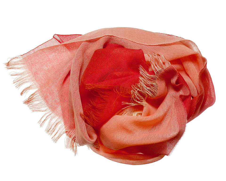 ウールガーゼ二重織ストール　ＫＡＳＡＮＥ　緋色　還暦のお祝いにも