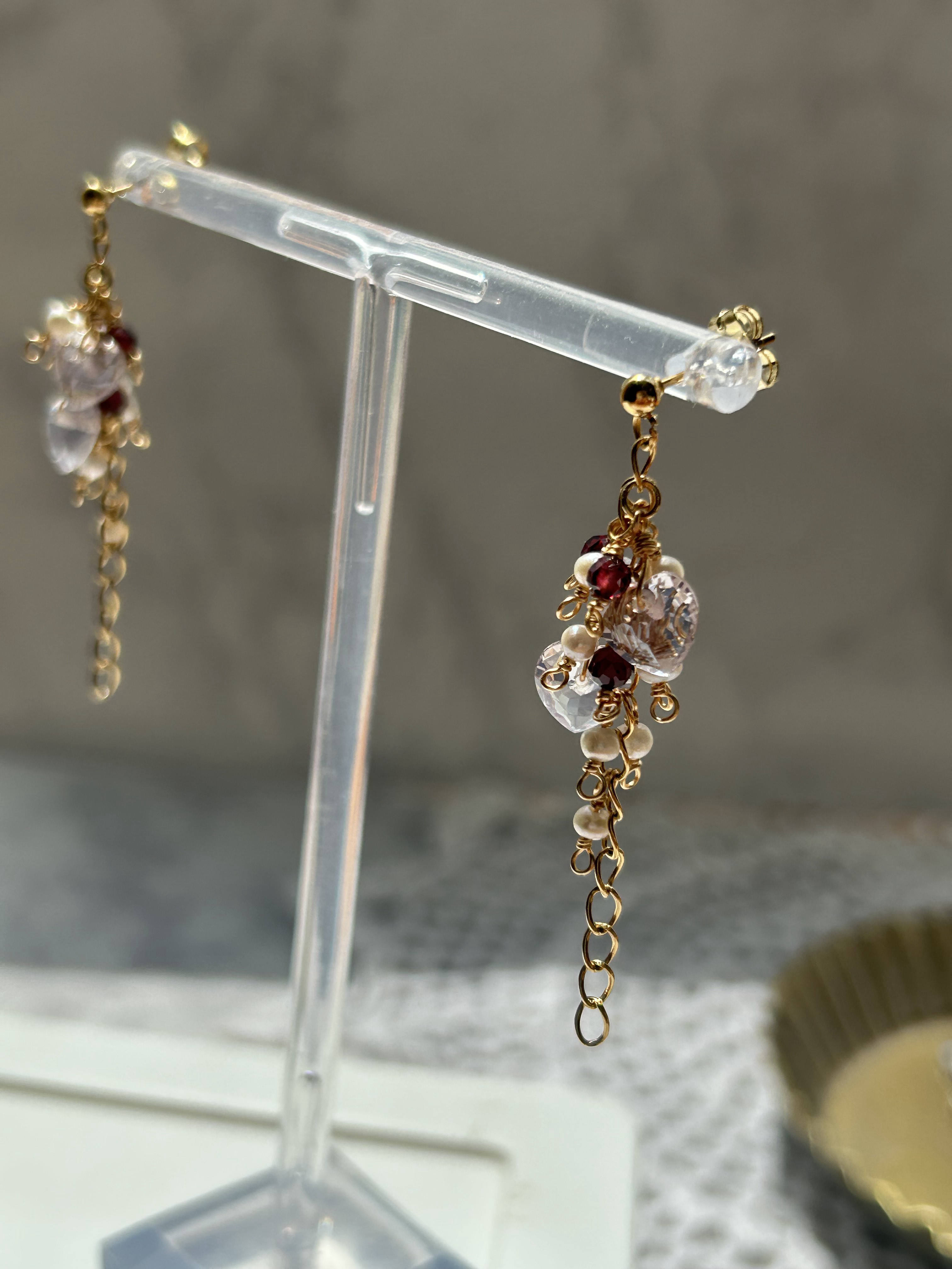 ハートカットスコロライトロングピアス（イヤリング）