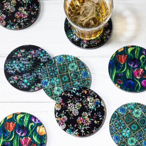 天然貝螺鈿アートコースター【1枚・単品】丨ギフト・プレゼントに