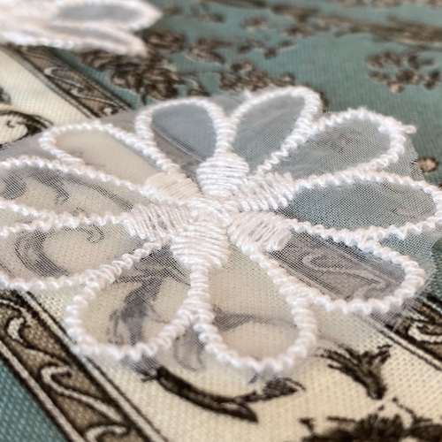 新商品！アンティーク調でお洒落！『レースアップリケ 花モチーフ