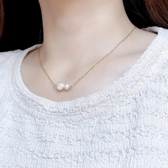 【オアーノ完売商品】シェルパールネックレス2本セット オアーノ完売商品】シェルパールネックレス2本セット