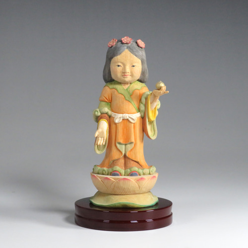 木彫りの仏像 Amazon｜仏像 妙見菩薩 立像 乗亀像 北辰妙見菩薩木彫仏像 高級