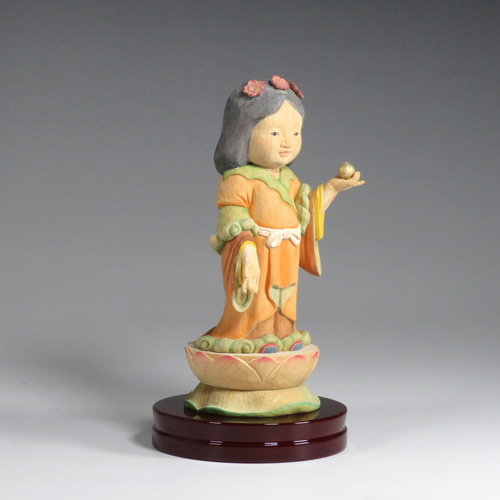 吉祥天　木像　木彫り　手彫り　仏像　置物 Amazon｜木彫り仏像【吉祥天女像】吉祥天 仏像 桧木製高級木彫り