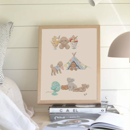 夏の思い出〜ダックスちゃんの壁飾り