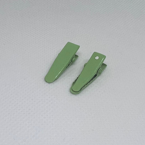 カラフル ワニ口ヘアクリップ 24 x 7mm 2個セット 全6色 パーツ 金具