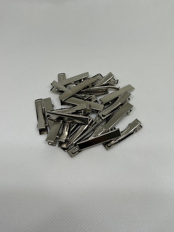 ワニ口ヘアクリップ シルバー 3.2 x 0.6cm 20個セット パーツ