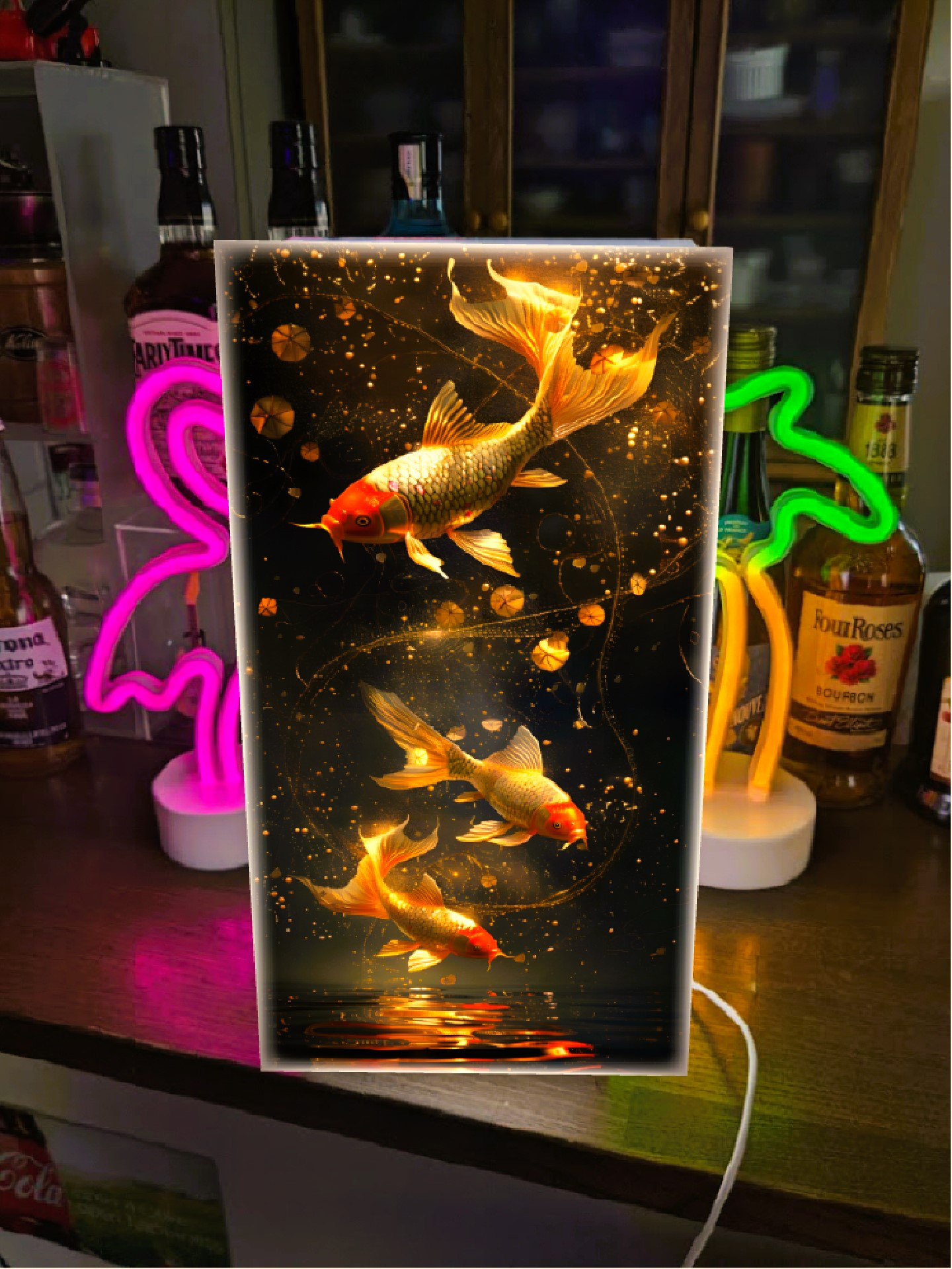 【壁掛け Lサイズ】きんぎょ キンギョ 金魚 鯉 鮒 魚 AI生成画像 店舗 自宅 照明 看板 置物 雑貨 ライトBOX