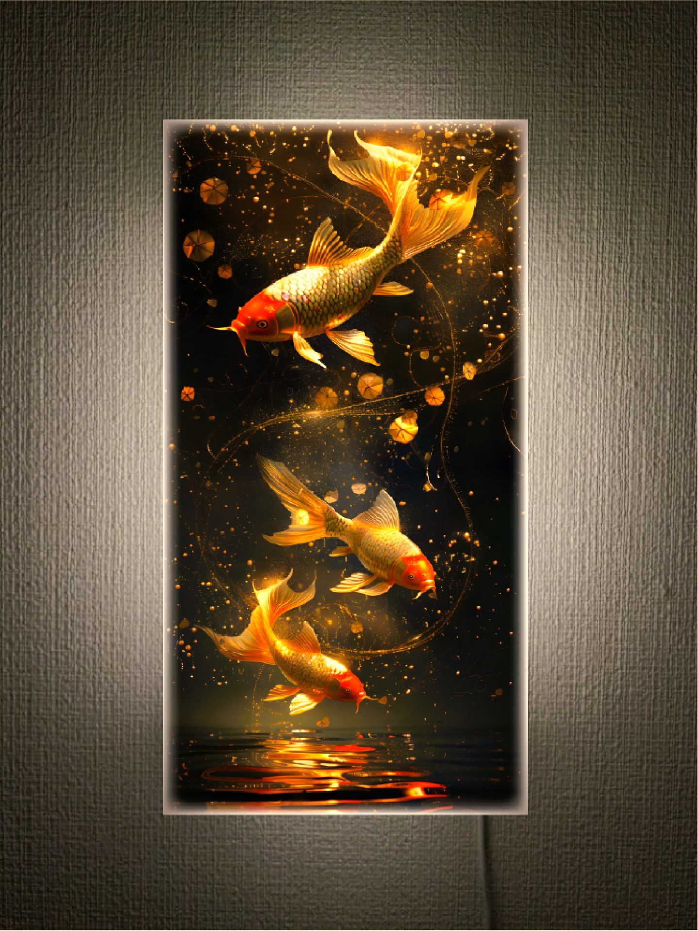 【壁掛け Lサイズ】きんぎょ キンギョ 金魚 鯉 鮒 魚 AI生成画像 店舗 自宅 照明 看板 置物 雑貨 ライトBOX