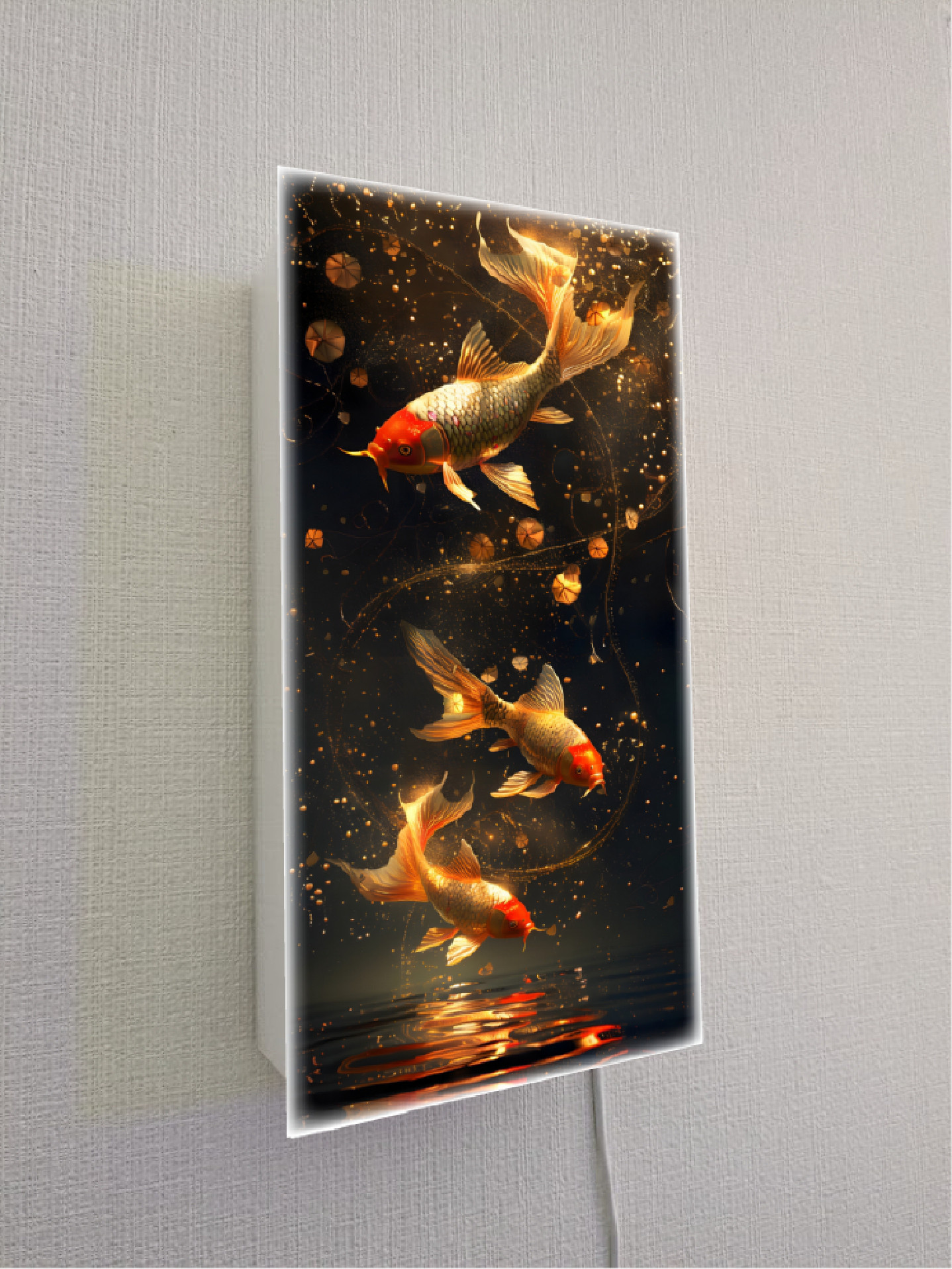 【壁掛け Lサイズ】きんぎょ キンギョ 金魚 鯉 鮒 魚 AI生成画像 店舗 自宅 照明 看板 置物 雑貨 ライトBOX
