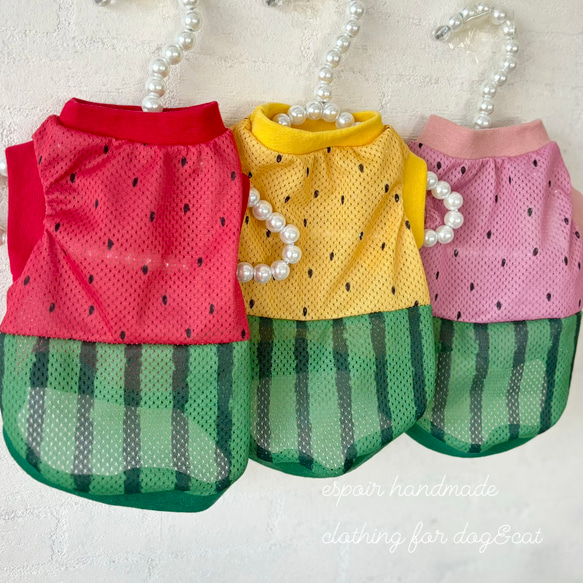 フレブル 服ハンドメイドなりきりすいかタンクトップ