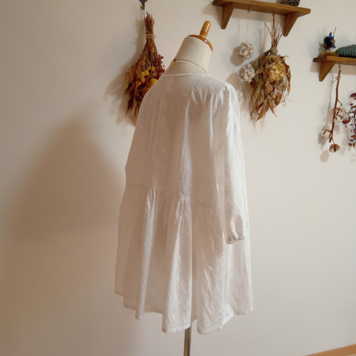 ☆セール☆コットン総刺繍ハンドワッシャーチュニック白 チュニック