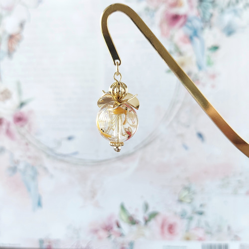 トンボ玉ブックマーカー】トンボ/とんぼ/秋/ハンドメイド/しおり/読書