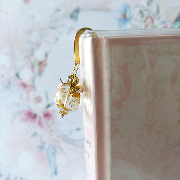 トンボ玉ブックマーカー】トンボ/とんぼ/秋/ハンドメイド/しおり/読書