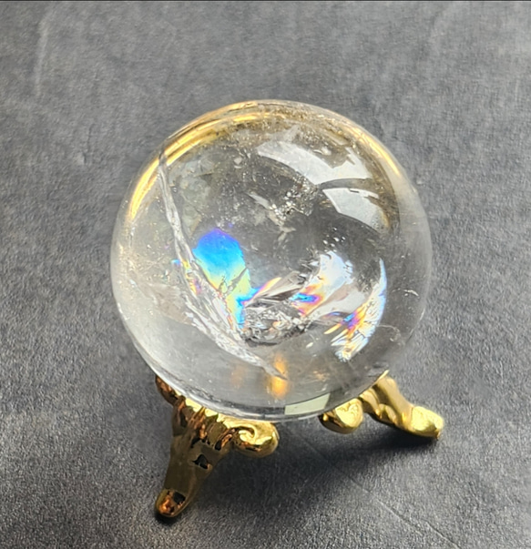 【一点物】超 虹入り✨ ヒマラヤ水晶 丸玉 スフィア ✩.*˚天然石×インテリア インド/マニカラン産ヒマラヤ水晶丸玉（スフィア、球体石