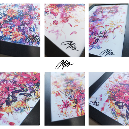 猫 花 A5サイズ キャット フラワー イラスト Mio 2 イラスト