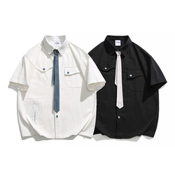 半袖シャツ メンズ ラペルカラー 蝶ネクタイ デザイン スーツ Tシャツ ネクタイ 蝶ネクタイ メンズ 深黒緑 ブルー 3D