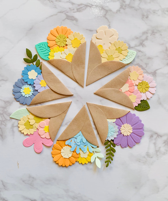 ☆専用ページ☆ クラフトパンチ 花 花束 カラフル 7枚入 その他素材