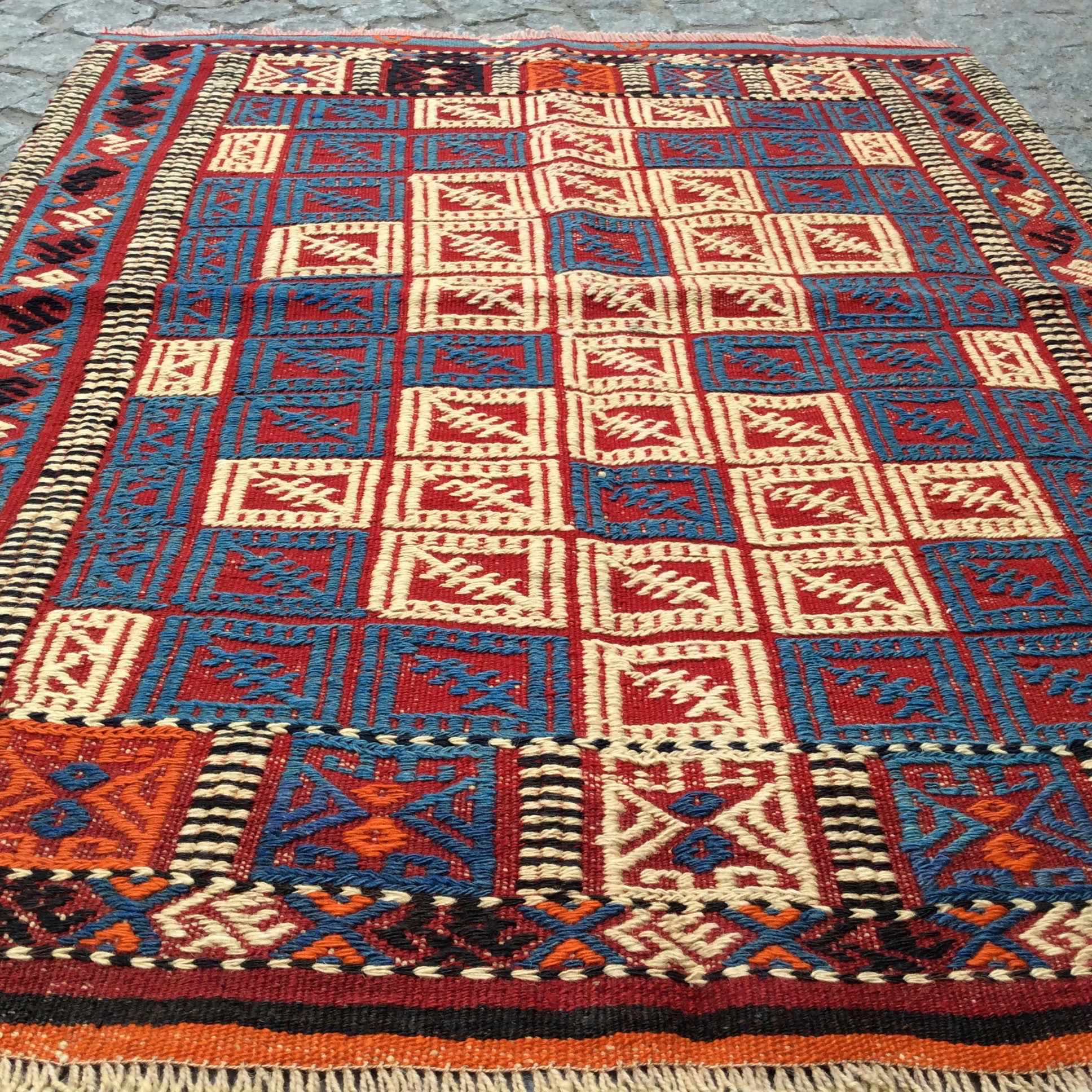 オールドキリム トルコ 手織りラグ 107x82cm