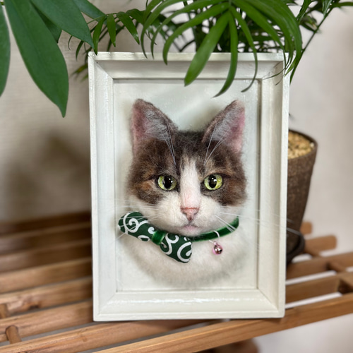 羊毛フェルト猫》 #猫(ねこ)羊毛フェルト オーダー フレーム 羊毛フェルト猫》 #猫(ねこ)羊毛フェルト オーダー フレーム