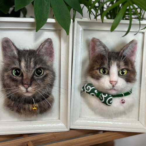 羊毛フェルト猫》 #猫(ねこ)羊毛フェルト オーダー フレーム