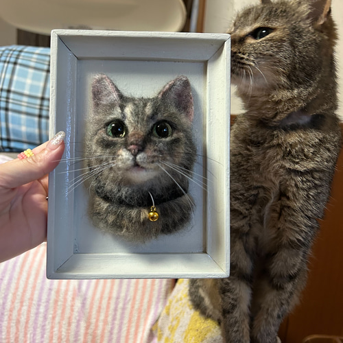 羊毛フェルト猫》 #猫(ねこ)羊毛フェルト オーダー フレーム 羊毛フェルト猫》 #猫(ねこ)羊毛フェルト オーダー フレーム