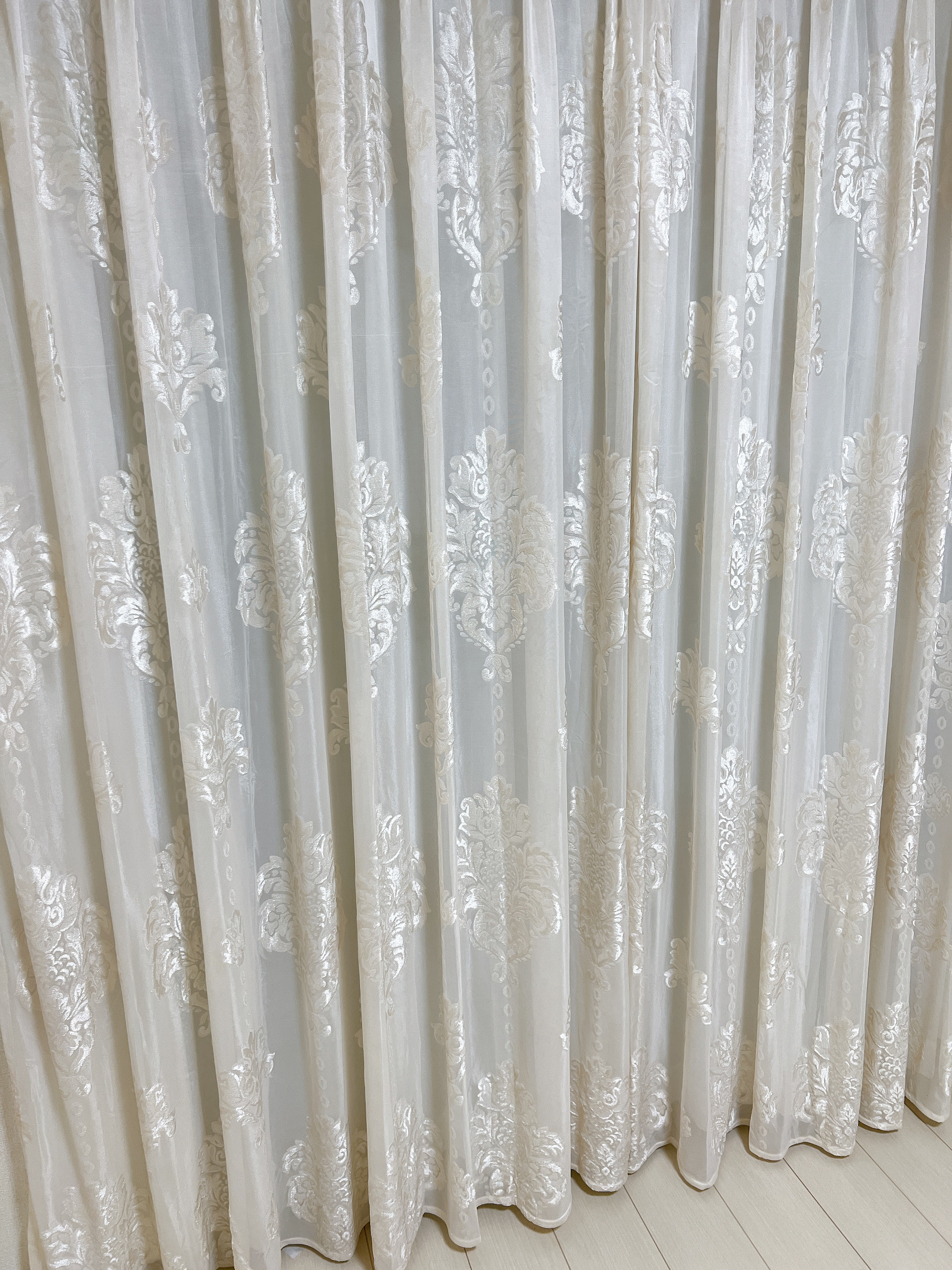 レースカーテン 2枚セット 外から見えない  ホワイト レース 丈夫 フック付き タッセル付き 両開き 2枚組