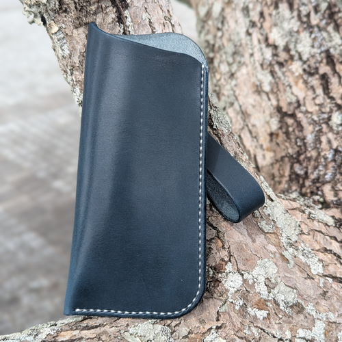 栃木レザー メガネケース ベルトループキーホルダー付き メガネケース