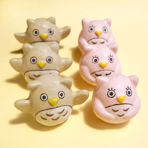 敬老の日]たまご型ふくろうさんの置物[陶器 フクロウ] その他