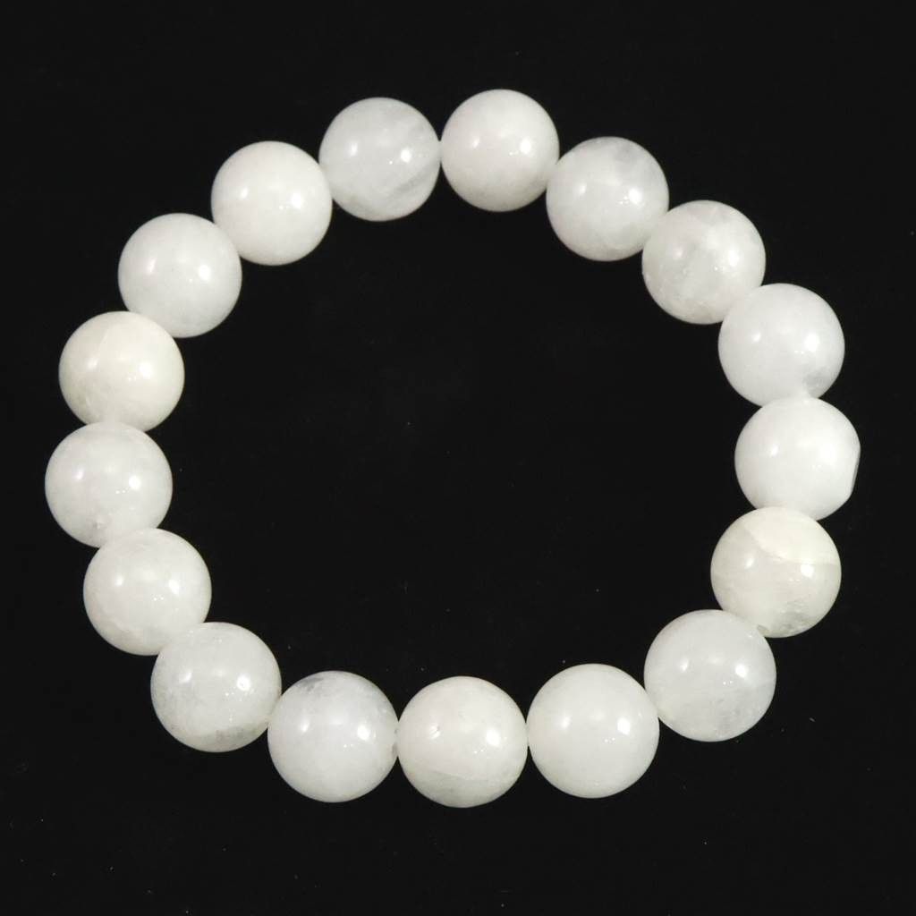 H&E社 ニュージーランド ホワイト アゼツライト（AZOZEO)　12mmブレスレット  41.2g #59542