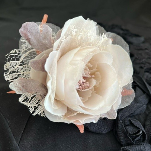 フランス アンティーク パウダーブルーのデイジーの花冠 布花