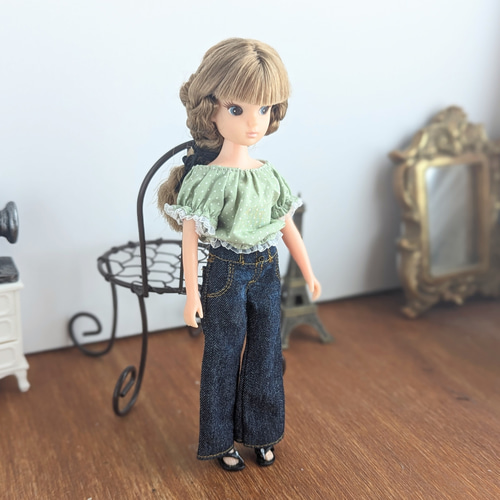 リカちゃん服  デニムサスペンダーパンツセット Amazon.co.jp: リカちゃん コーディネートセット スウィート